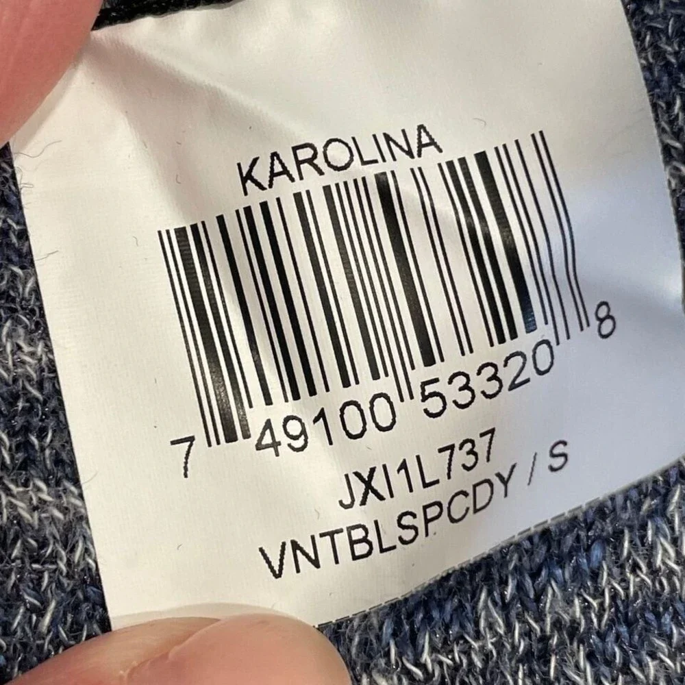 BCBGMaxAzria‎ Tunic Sweater T-Shirt Dress Size Small Blue Space Dye Batwing Knit - Picture 5 of 10